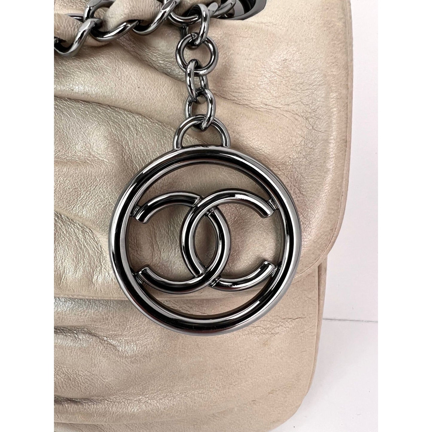 Chanel Lambskin Quilted Pile Ou Face Flap Beige Clair Shoulder Bag