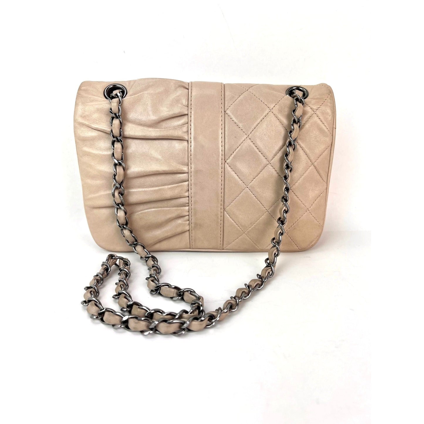 Chanel Lambskin Quilted Pile Ou Face Flap Beige Clair Shoulder Bag