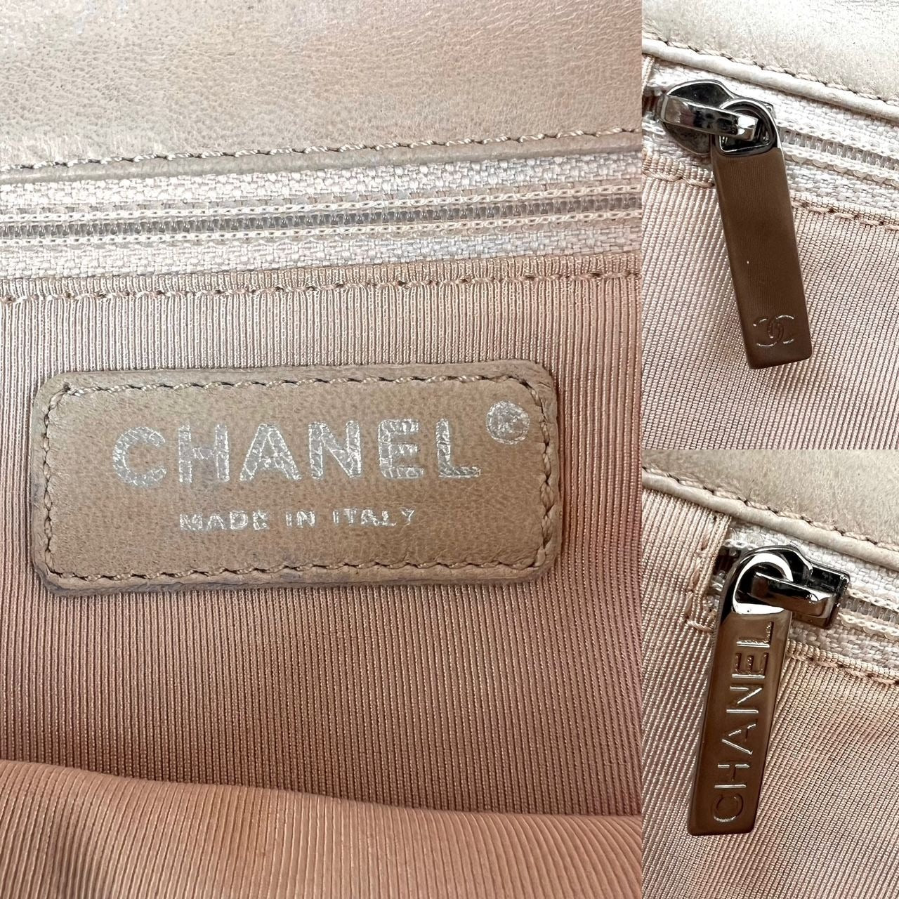 Chanel Lambskin Quilted Pile Ou Face Flap Beige Clair Shoulder Bag