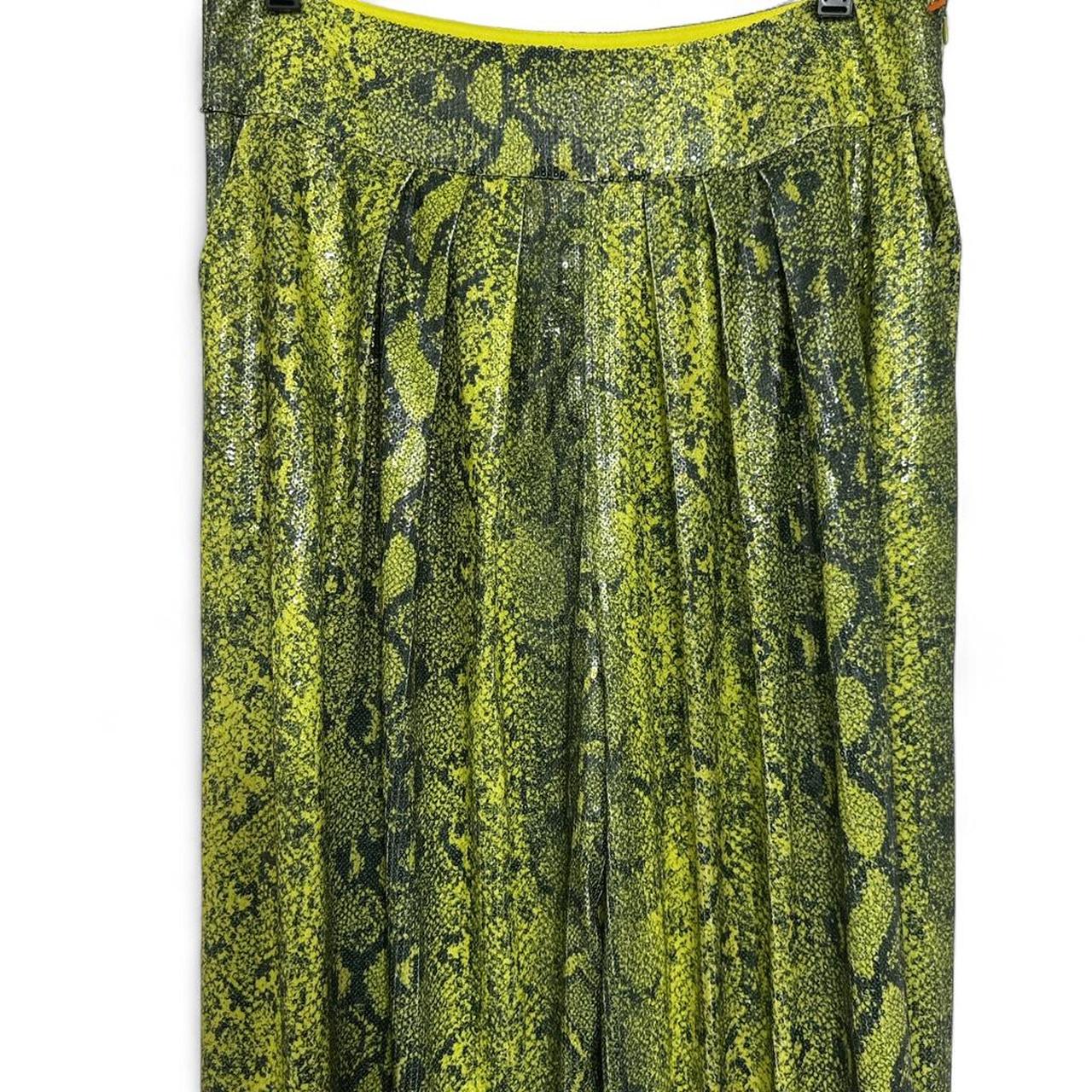 Explosion Green Sequin Snakeskin Print Palazzo Pants Size 42