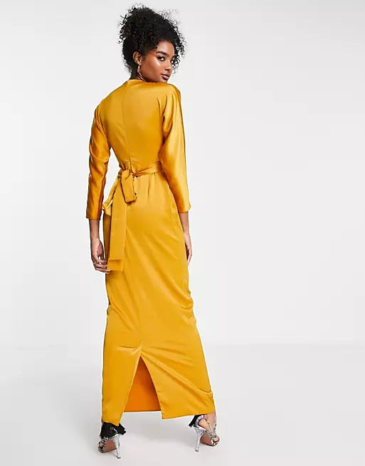 ASOS Gold Maxi Dress Size 14 Large