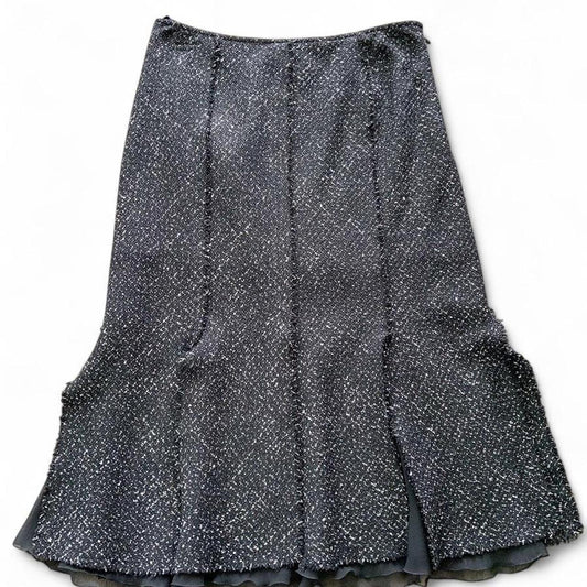 Lafayette 148 Black Grey Tweed Skirt Size 6