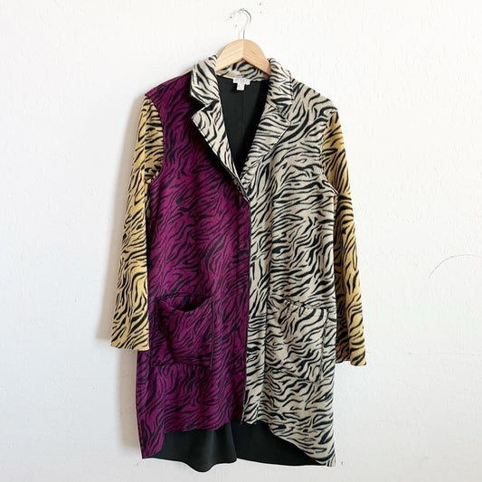 LOGO by Lori Goldstein Reversible Fleece Coat Size XLarge