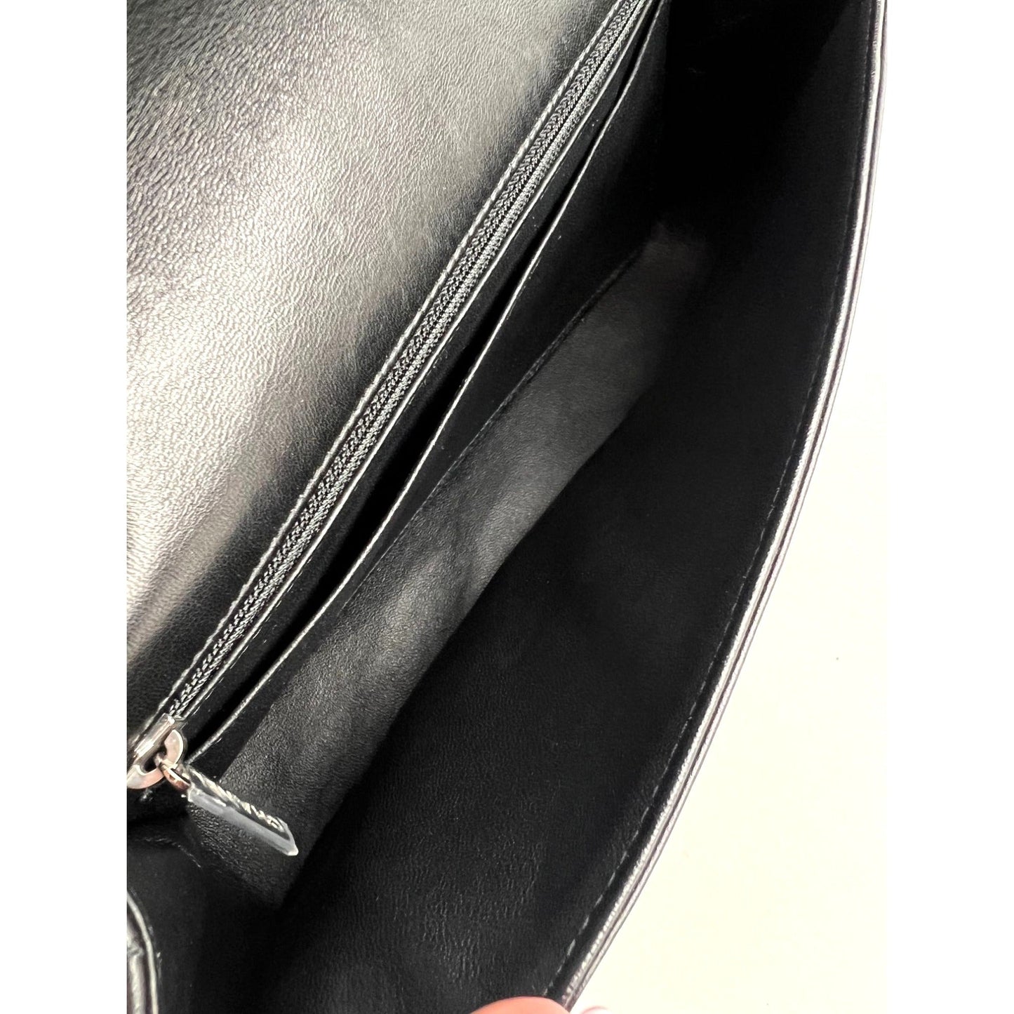 Chanel Quilted Lambskin Valentine Crystal Charms Medium Single Flap Black Bag