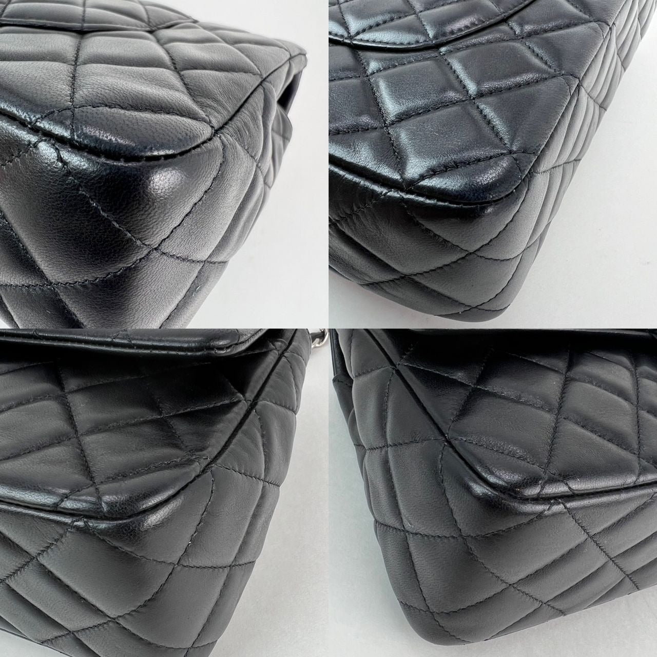 Chanel Quilted Lambskin Valentine Crystal Charms Medium Single Flap Black Bag