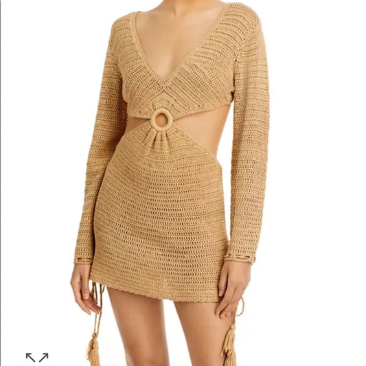 Fore Crochet Tan Dress Size Medium