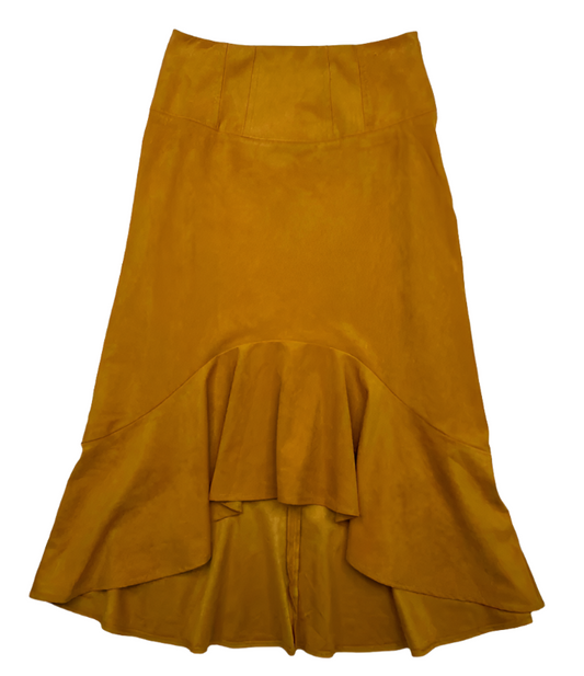 Maeve Cosima High Low Suede Midi Skirt Size 10 Large