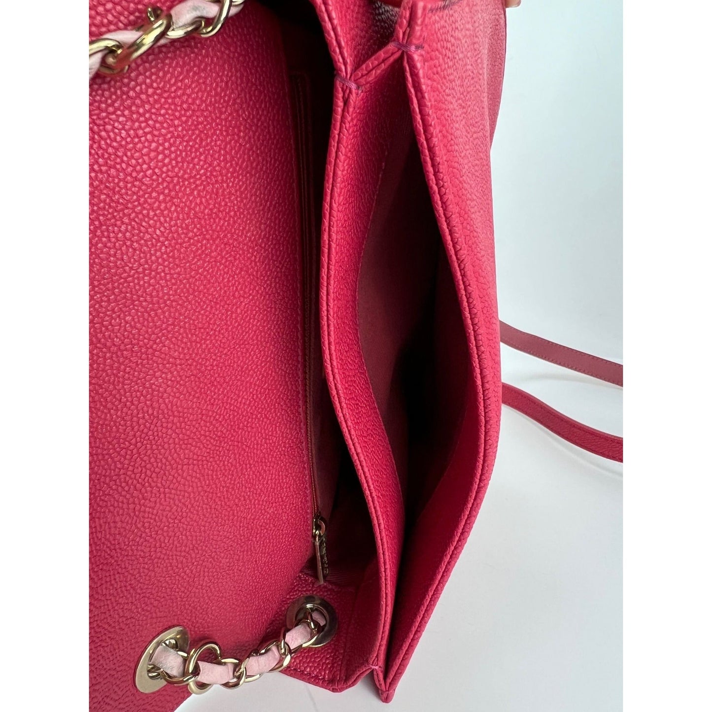 Chanel Paris-Cuba Medium Caviar Calfskin Thread Around Pink Flap Bag with top handle