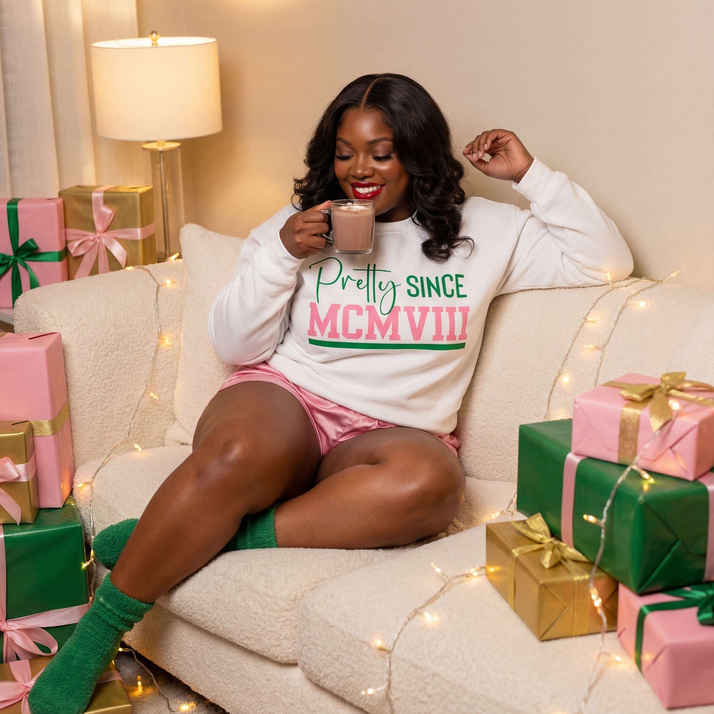 Pretty Since MCMVIII Alpha Kappa Alpha Sorority Sweatshirt