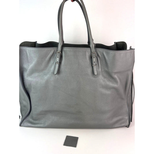 Balenciaga Veau Papier A4 Zip Around Grey Shoulder Bag